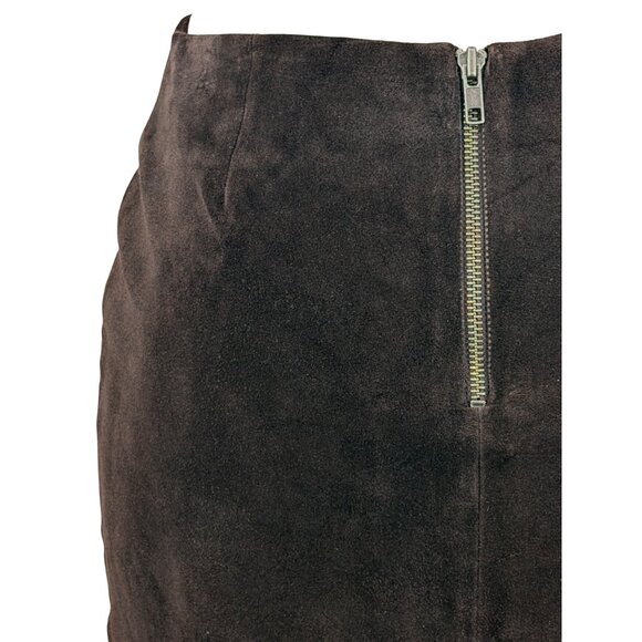 Archival 2003 GAP Blue Label Genuine Suede Column Skirt | Dark Academia Boho VTG - Picture 7 of 16